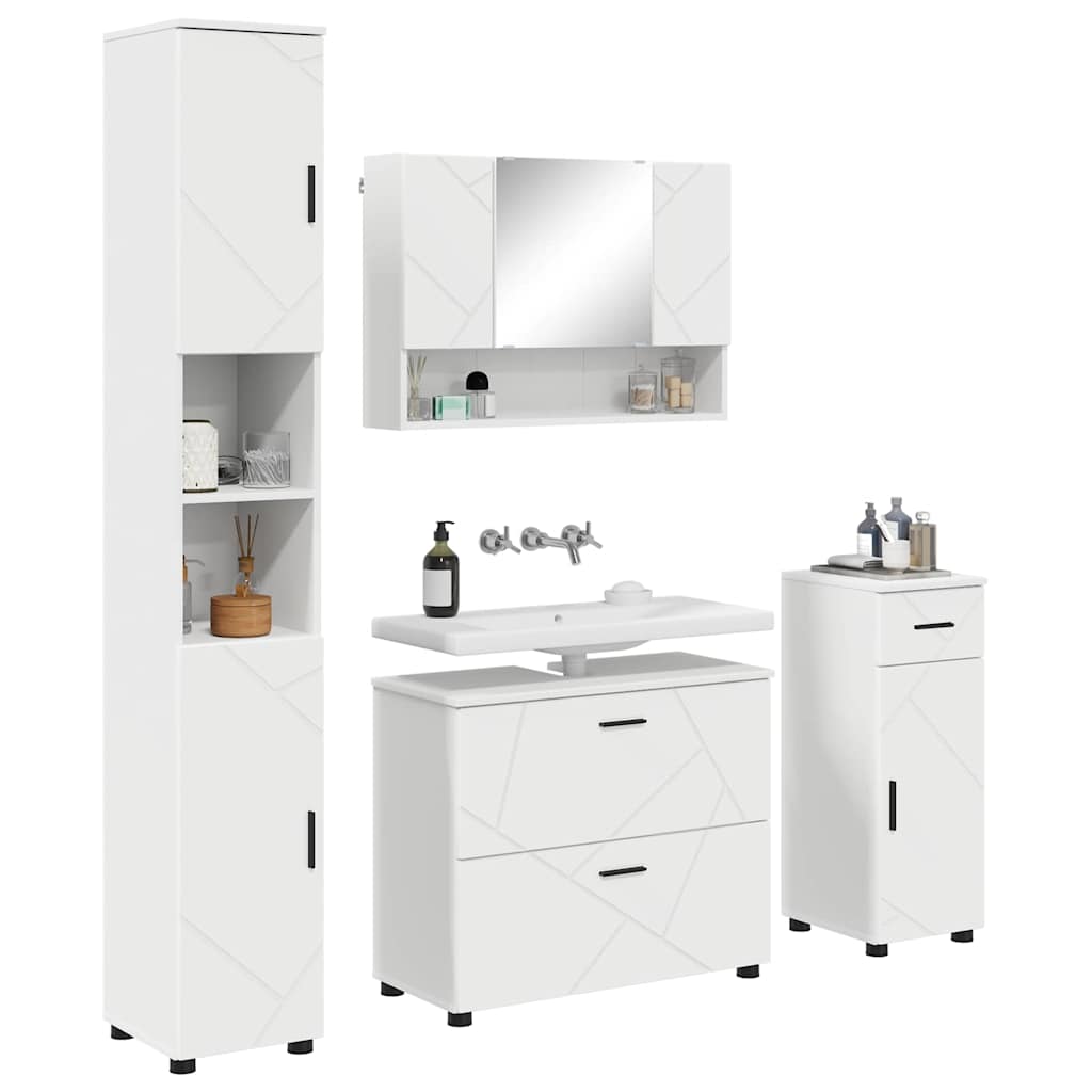 Bathroom Furniture Set With Drawer 4 Pcs 30 X 35 X 192 Cm