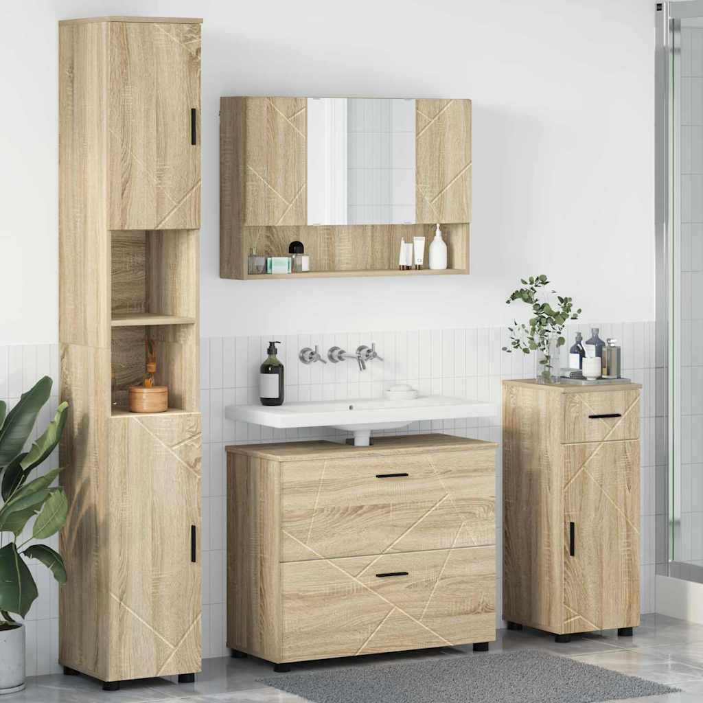 Bathroom Furniture Set With Drawer 4 Pcs 30 X 35 X 192 Cm