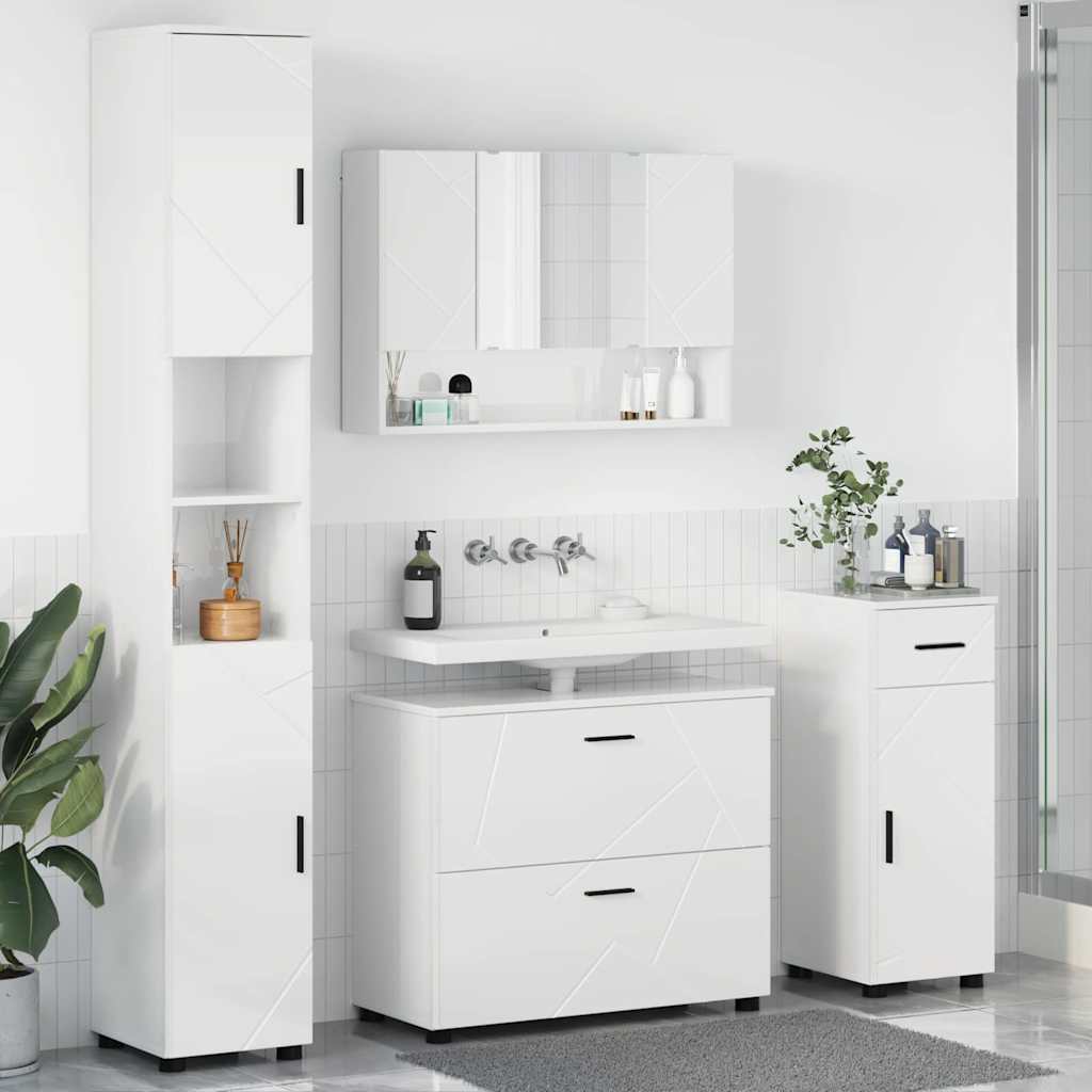 Bathroom Furniture Set With Drawer 4 Pcs 30 X 35 X 192 Cm