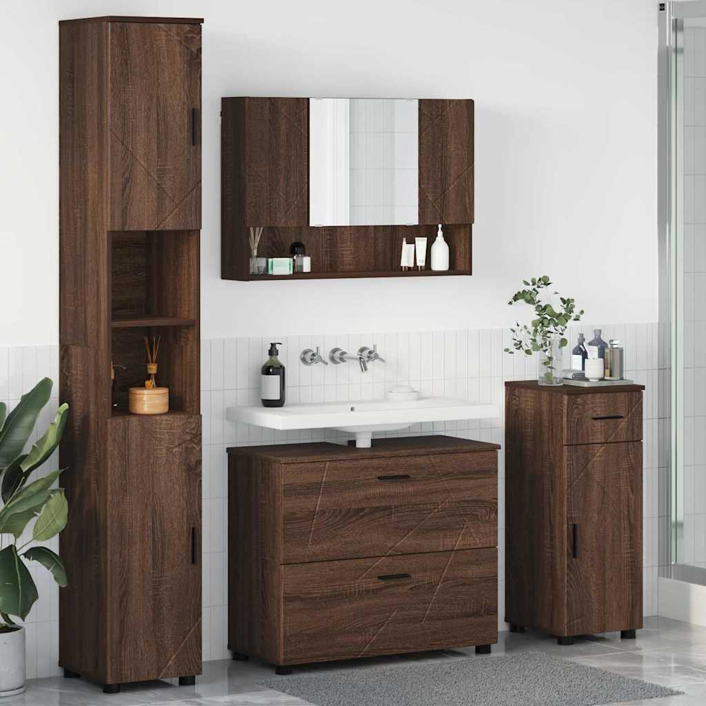 Bathroom Furniture Set With Drawer 4 Pcs 30 X 35 X 192 Cm