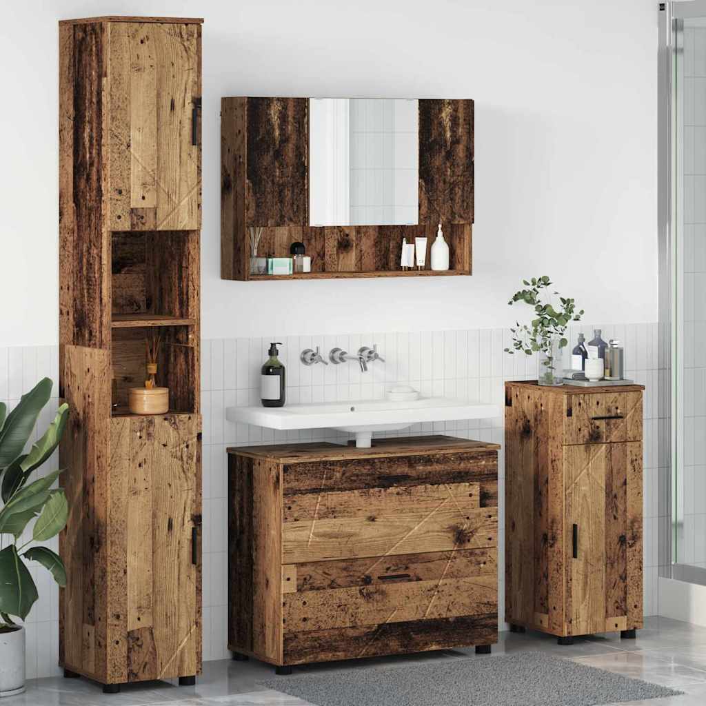Bathroom Furniture Set With Drawer 4 Pcs 30 X 35 X 192 Cm