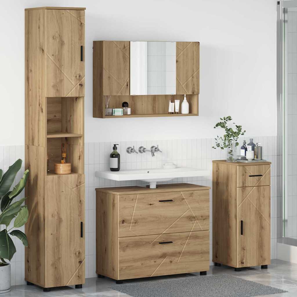 Bathroom Furniture Set With Drawer 4 Pcs 30 X 35 X 192 Cm