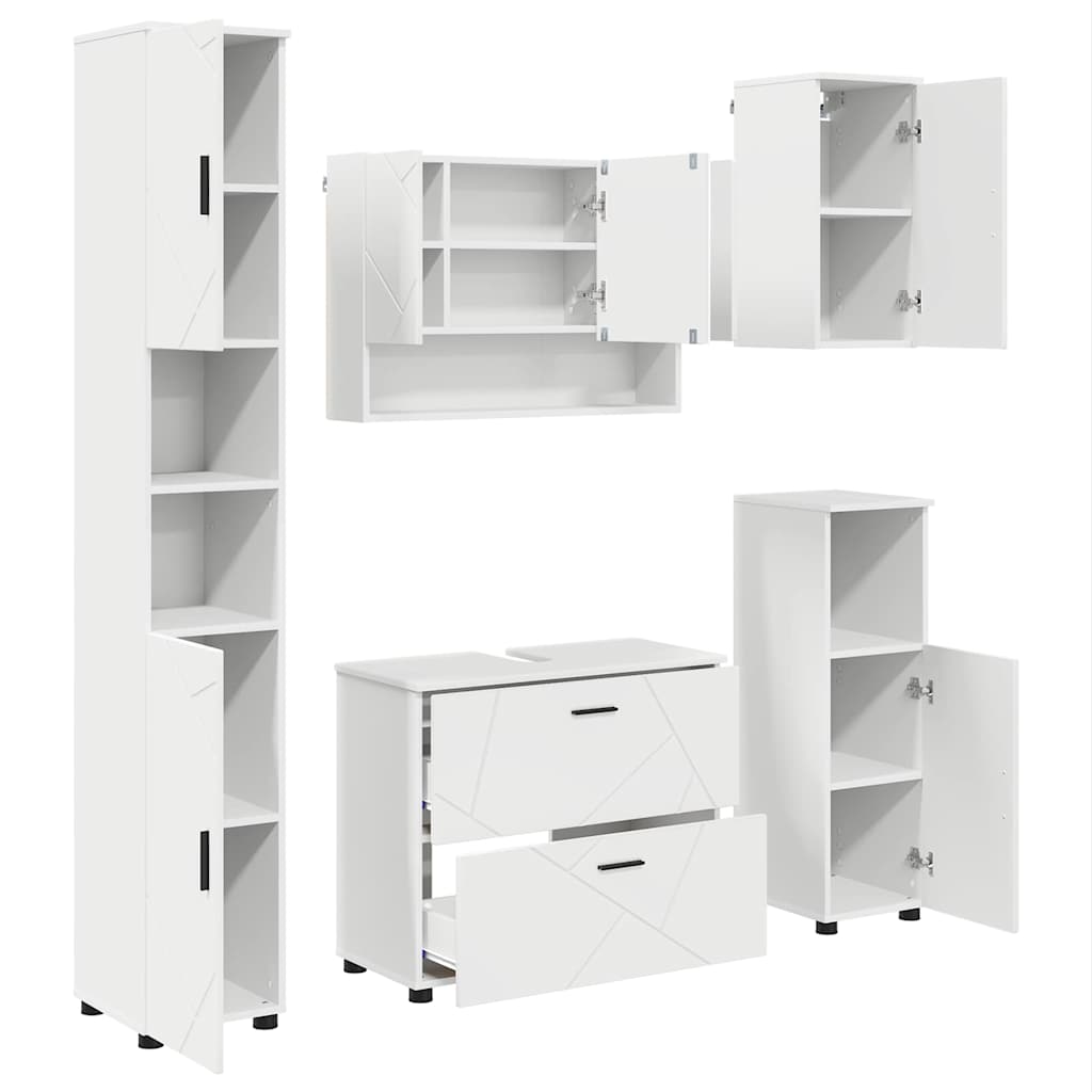 Bathroom Furniture Set With Drawer 5 Pcs 30 X 35 X 192 Cm