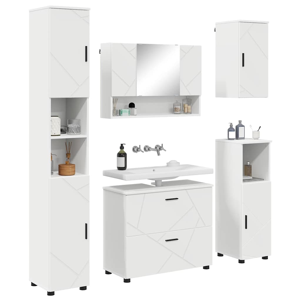 Bathroom Furniture Set With Drawer 5 Pcs 30 X 35 X 192 Cm