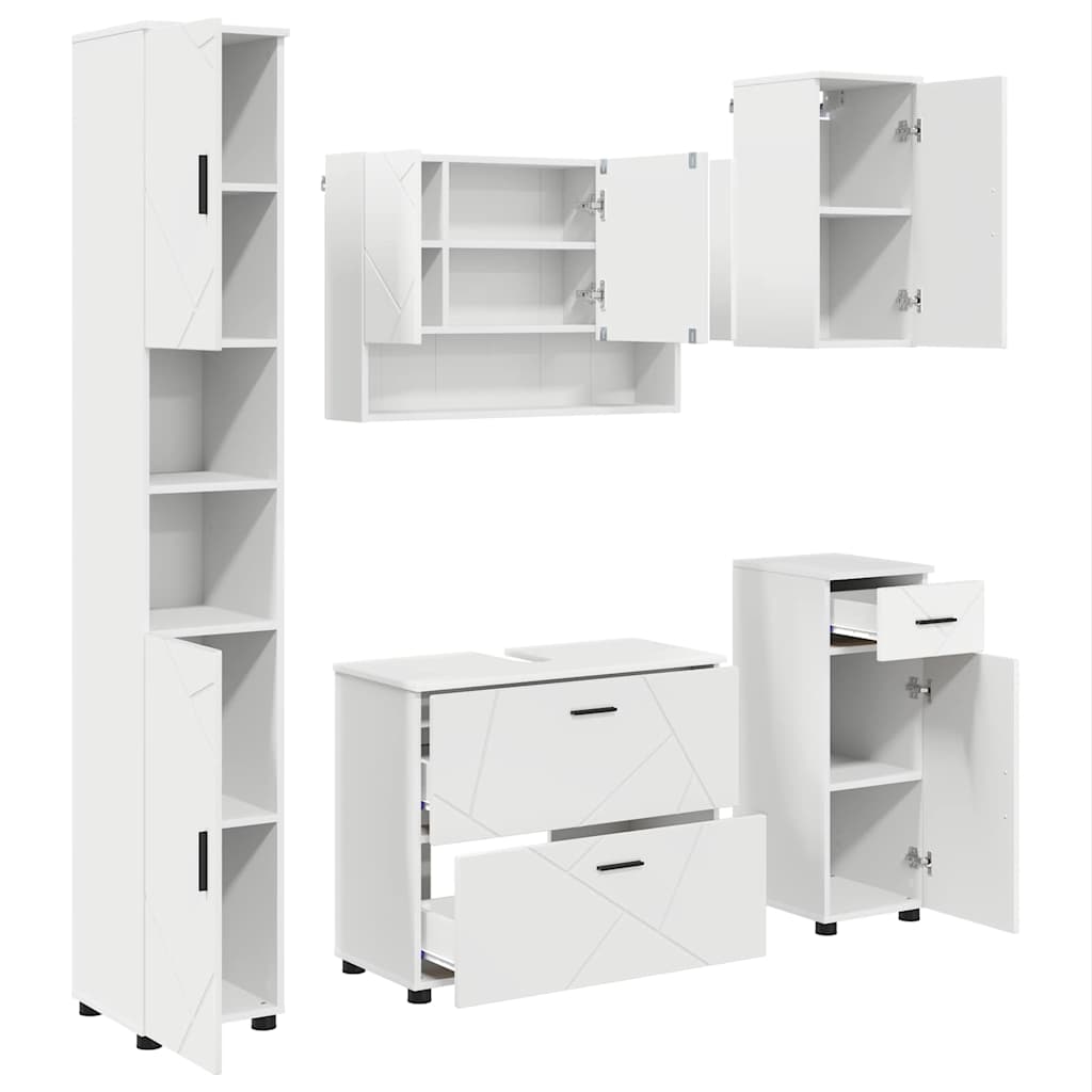 Bathroom Furniture Set With Drawer 5 Pcs 30 X 35 X 192 Cm