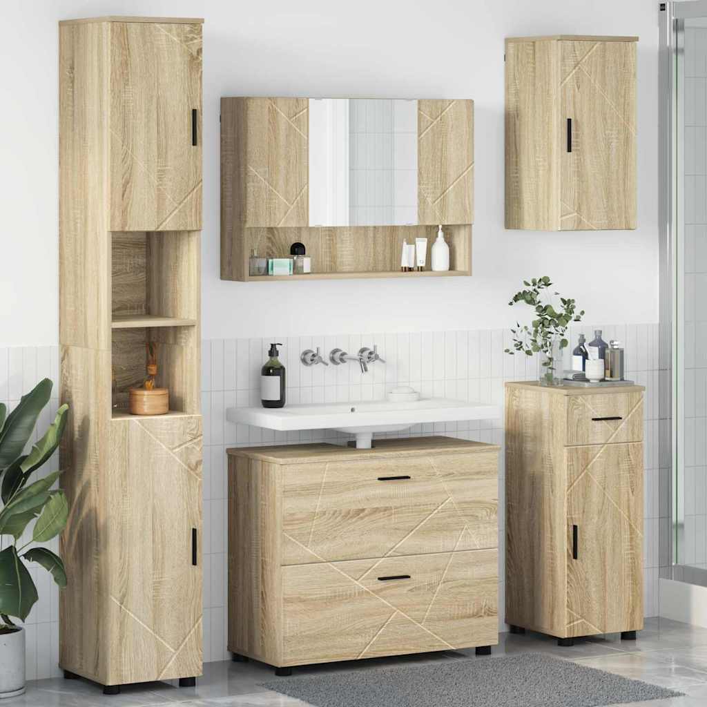 Bathroom Furniture Set With Drawer 5 Pcs 30 X 35 X 192 Cm