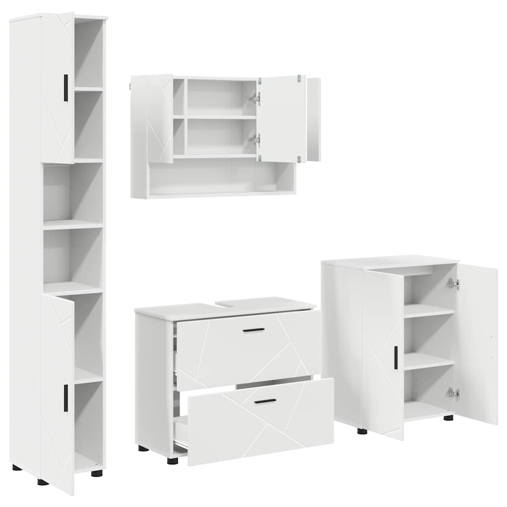 Bathroom Furniture Set With Drawer 4 Pcs 30 X 35 X 192 Cm
