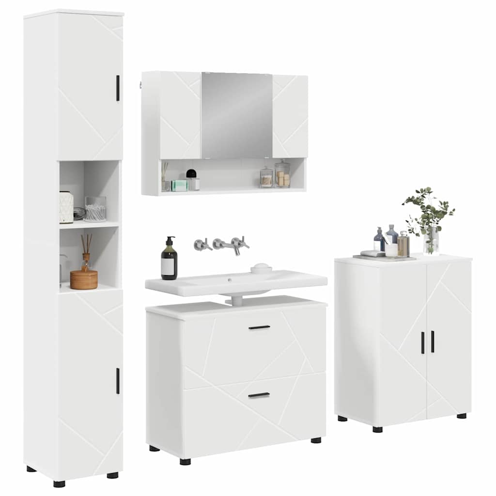 Bathroom Furniture Set With Drawer 4 Pcs 30 X 35 X 192 Cm