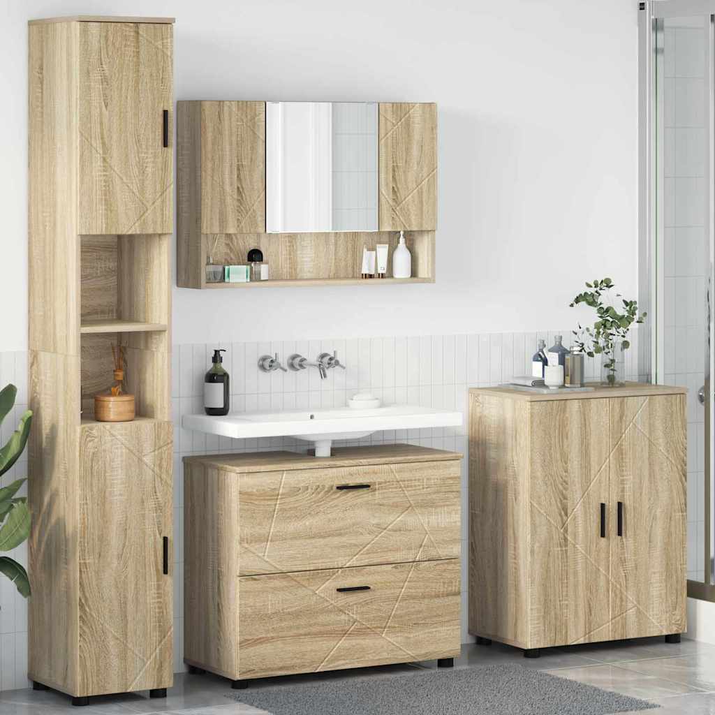 Bathroom Furniture Set With Drawer 4 Pcs 30 X 35 X 192 Cm