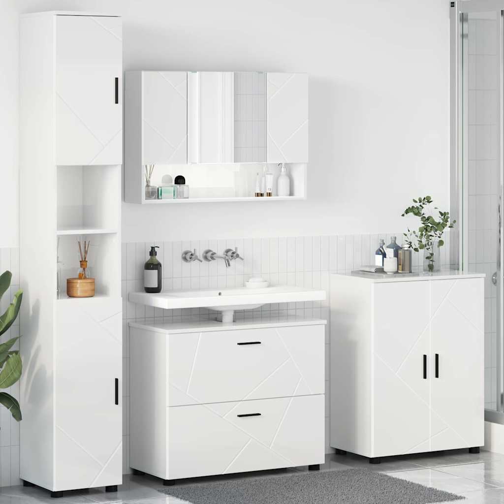 Bathroom Furniture Set With Drawer 4 Pcs 30 X 35 X 192 Cm