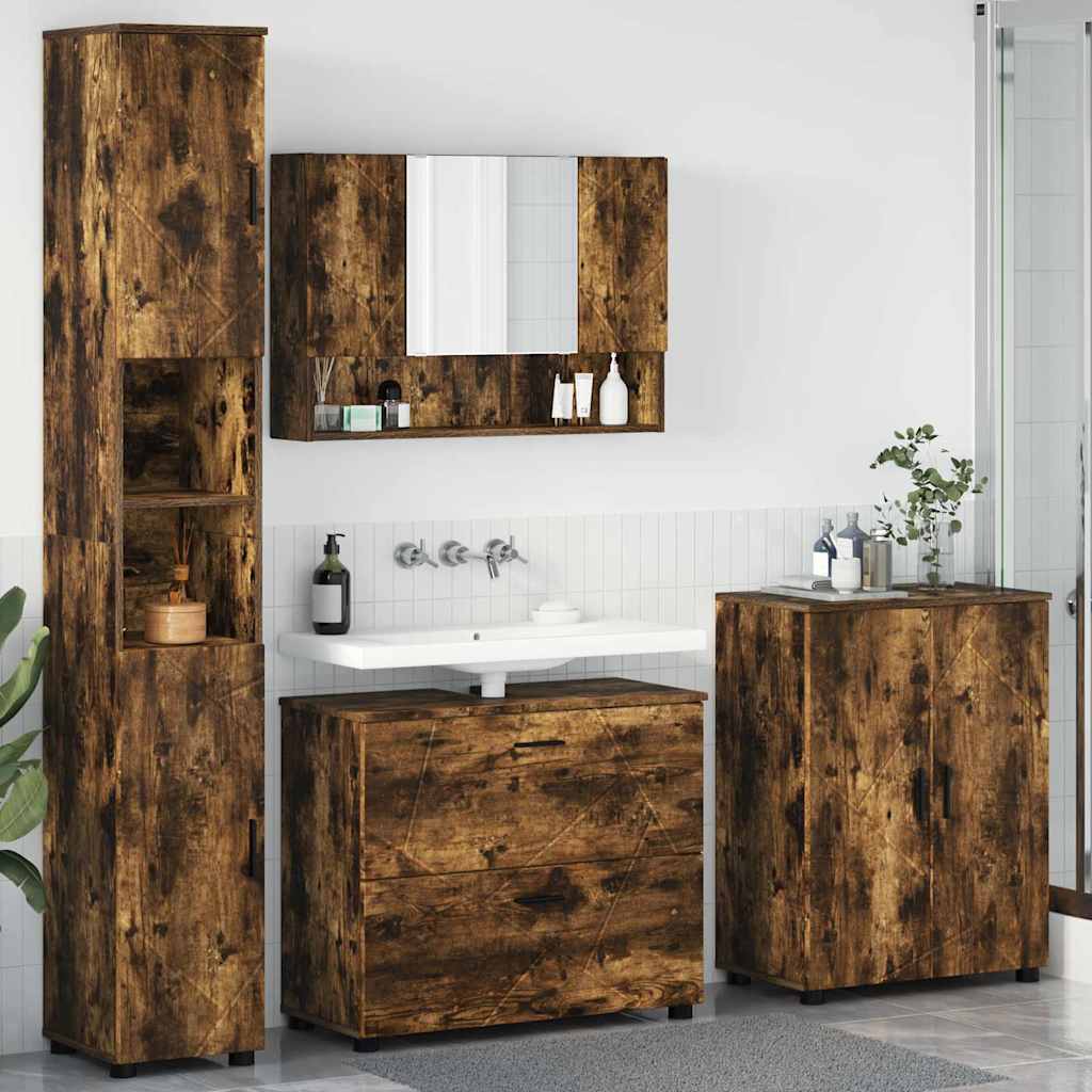 Bathroom Furniture Set With Drawer 4 Pcs 30 X 35 X 192 Cm