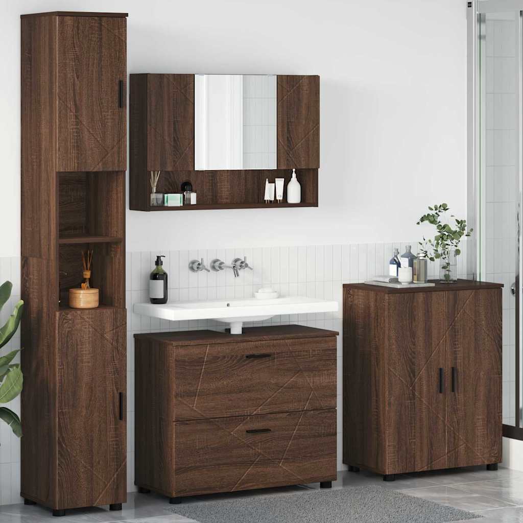 Bathroom Furniture Set With Drawer 4 Pcs 30 X 35 X 192 Cm