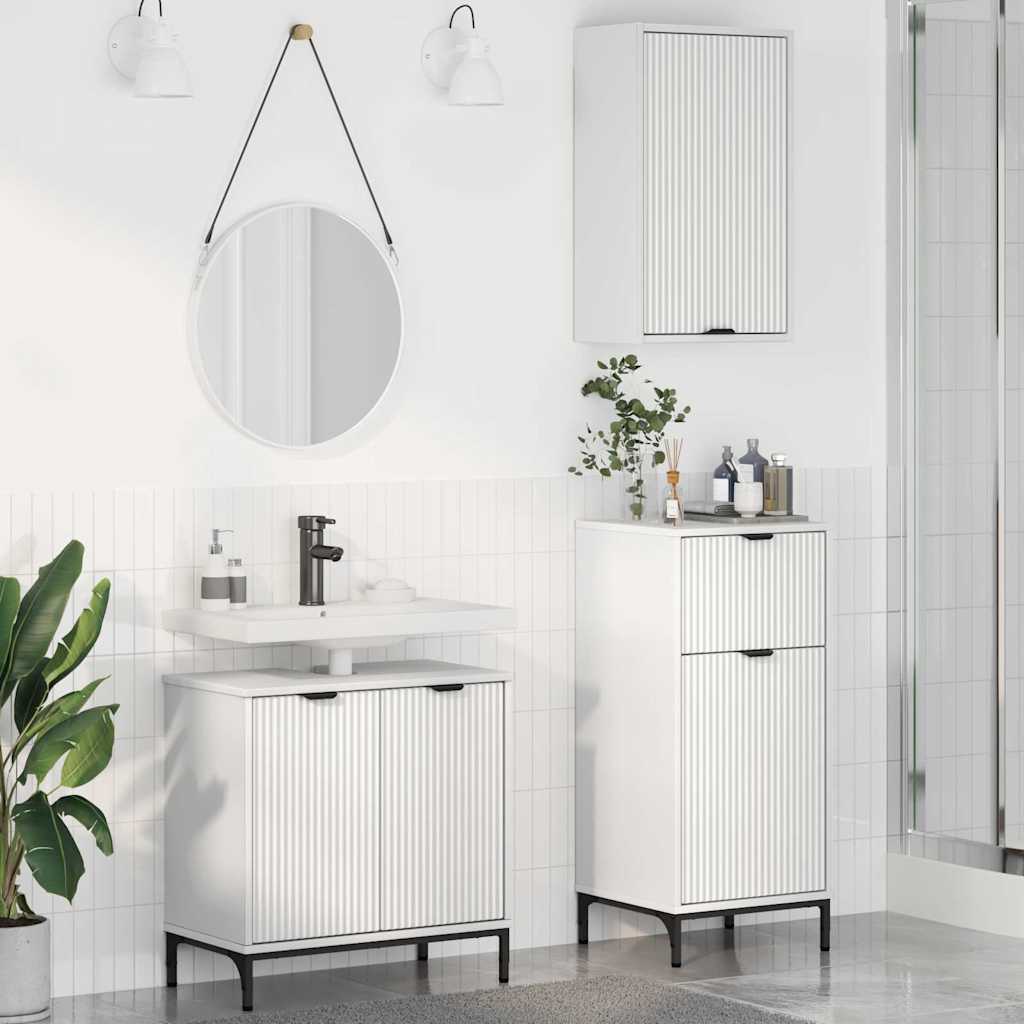 Bathroom Furniture Set With Shelf 3 Pcs 39.5 X 36 X 88 Cm