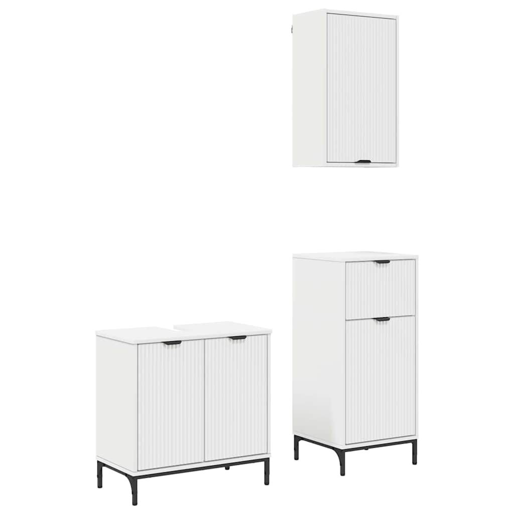 Bathroom Furniture Set With Shelf 3 Pcs 39.5 X 36 X 88 Cm