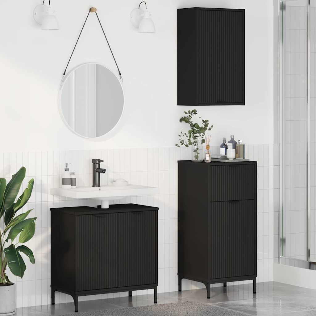 Bathroom Furniture Set With Shelf 3 Pcs 39.5 X 36 X 88 Cm