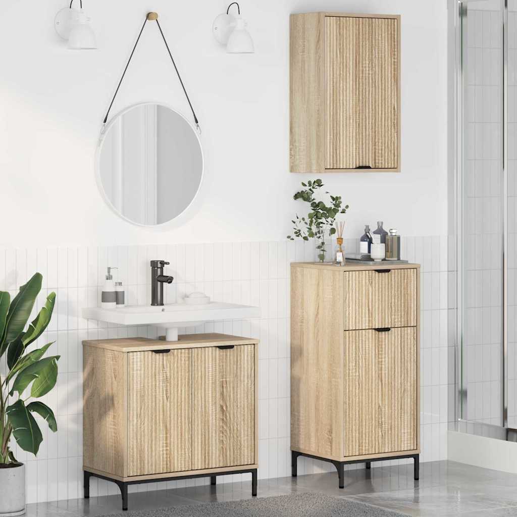 Bathroom Furniture Set With Shelf 3 Pcs 39.5 X 36 X 88 Cm