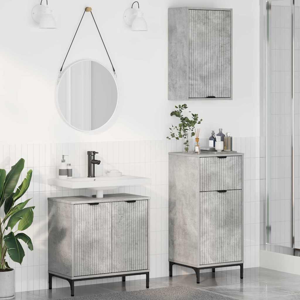 Bathroom Furniture Set With Shelf 3 Pcs 39.5 X 36 X 88 Cm