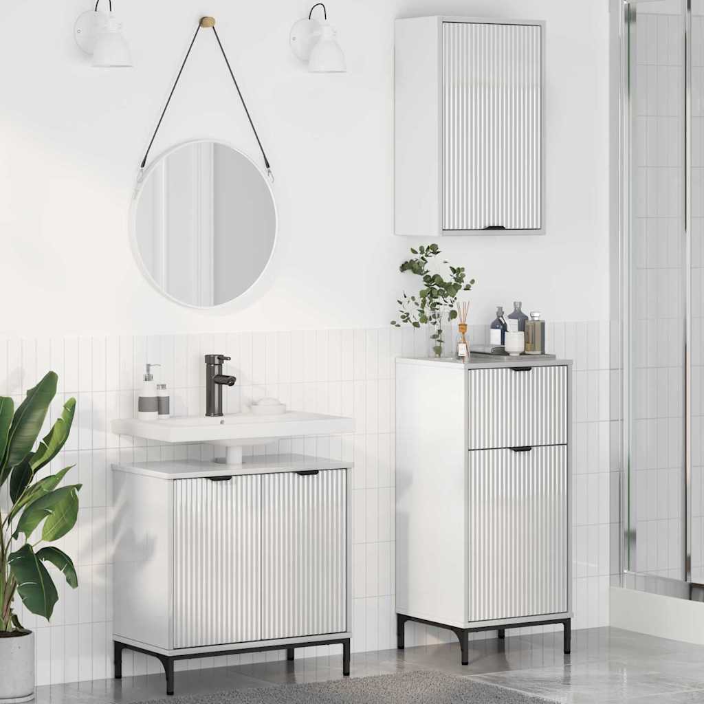 Bathroom Furniture Set With Shelf 3 Pcs 39.5 X 36 X 88 Cm