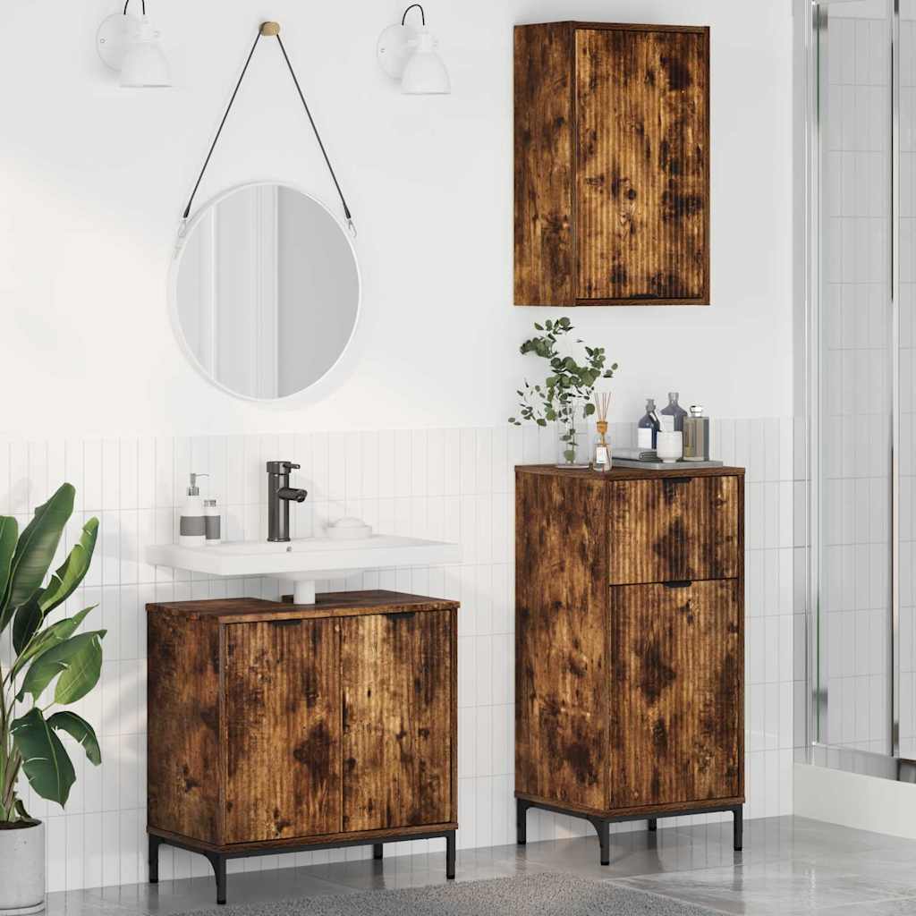 Bathroom Furniture Set With Shelf 3 Pcs 39.5 X 36 X 88 Cm
