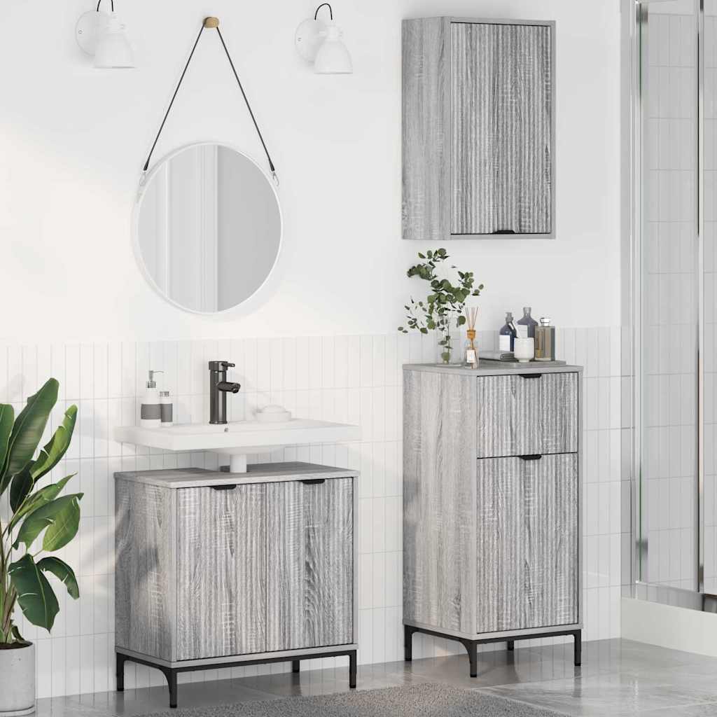Bathroom Furniture Set With Shelf 3 Pcs 39.5 X 36 X 88 Cm