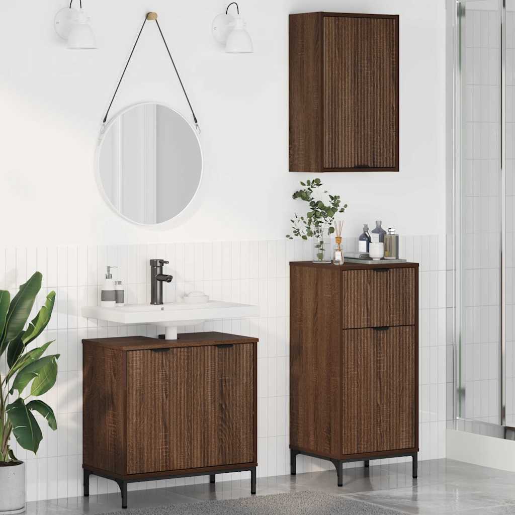 Bathroom Furniture Set With Shelf 3 Pcs 39.5 X 36 X 88 Cm