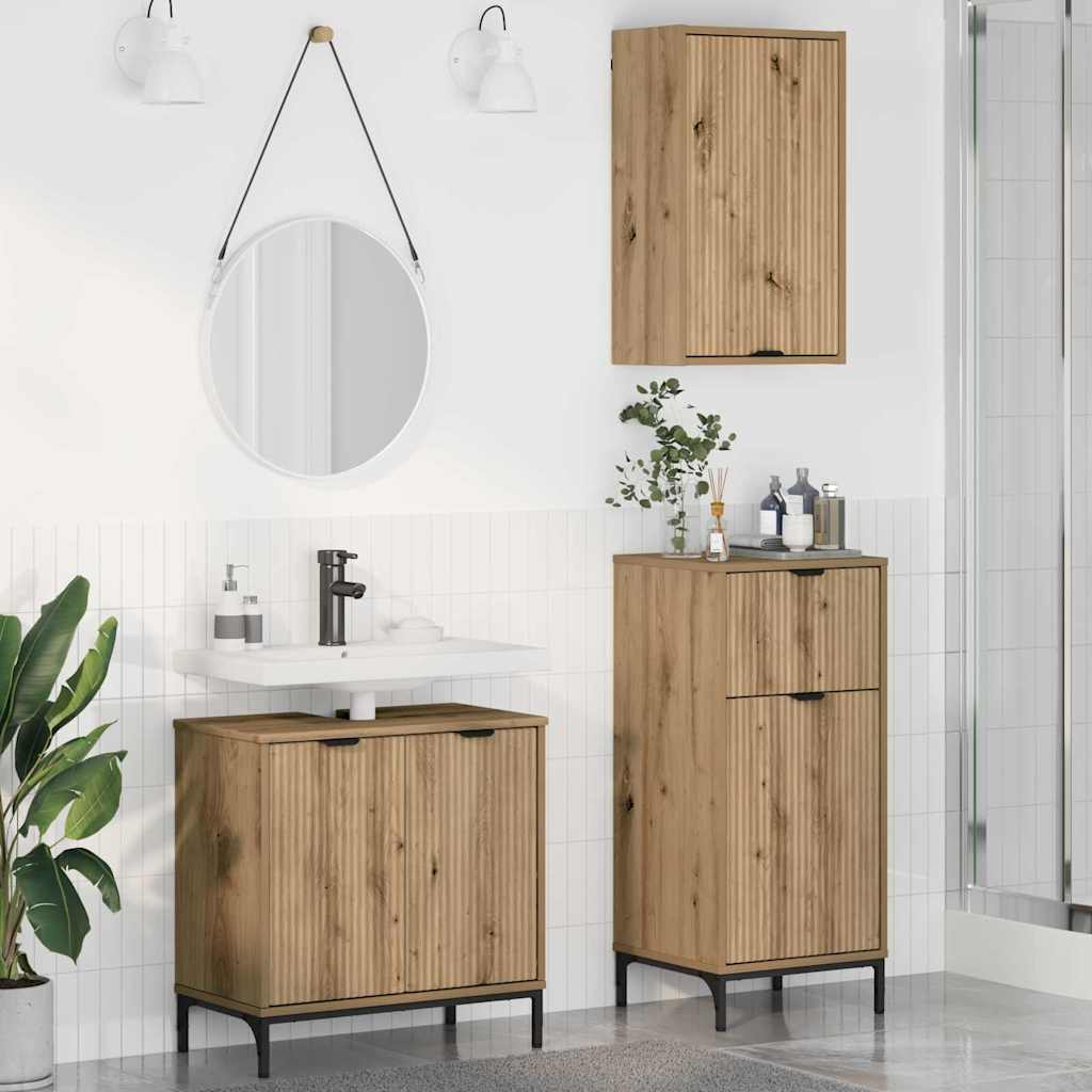 Bathroom Furniture Set With Shelf 3 Pcs 39.5 X 36 X 88 Cm