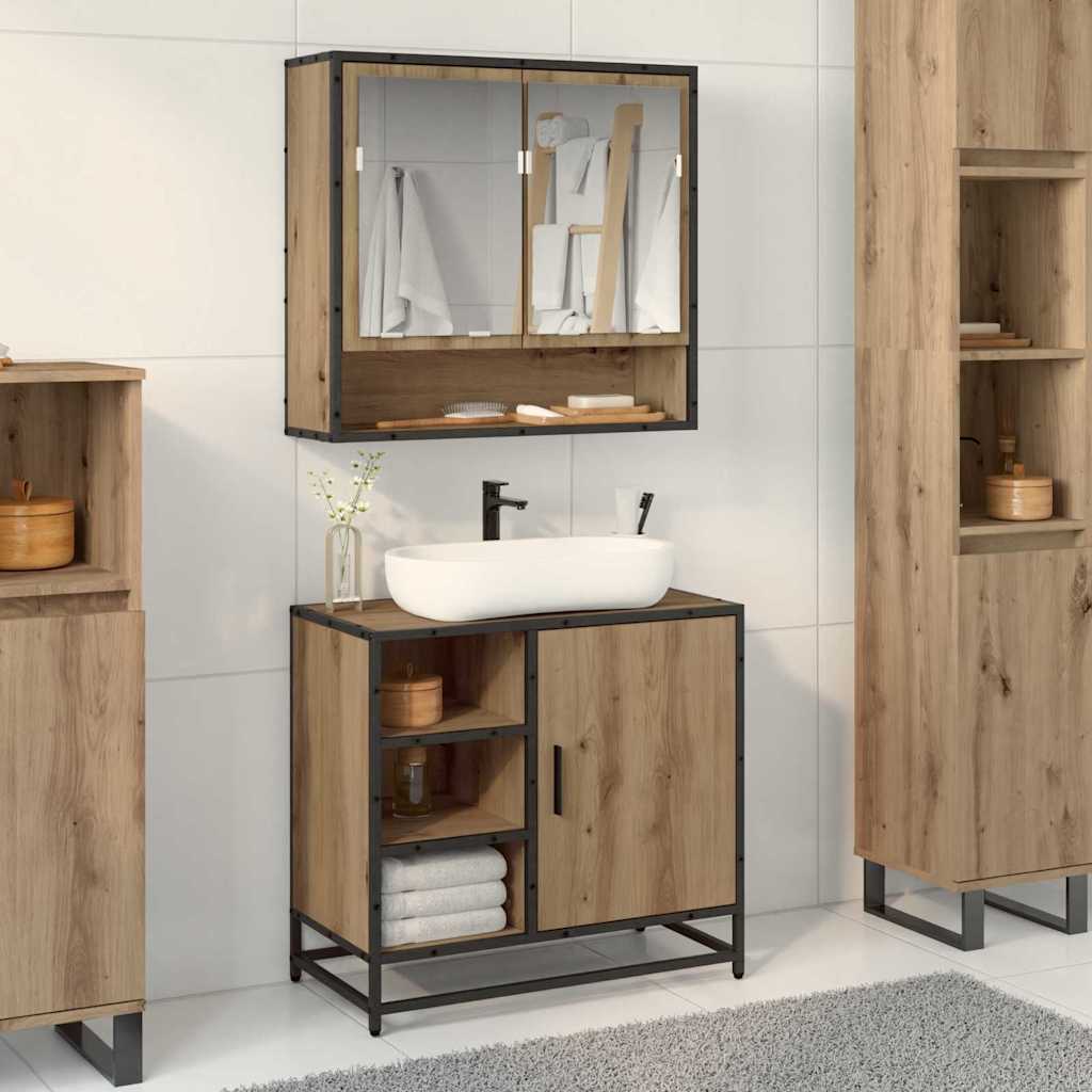 Bathroom Sink Cabinet 65X33X60 Cm Engineered Wood