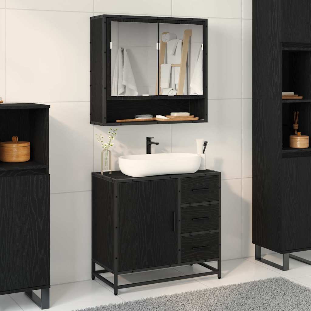 2 Piece Bathroom Furniture Set Engineered Wood