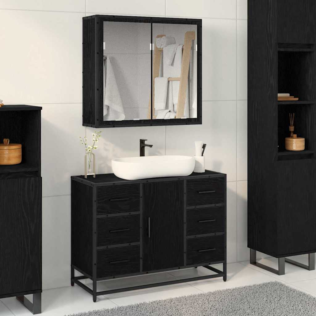 2 Piece Bathroom Furniture Set Engineered Wood