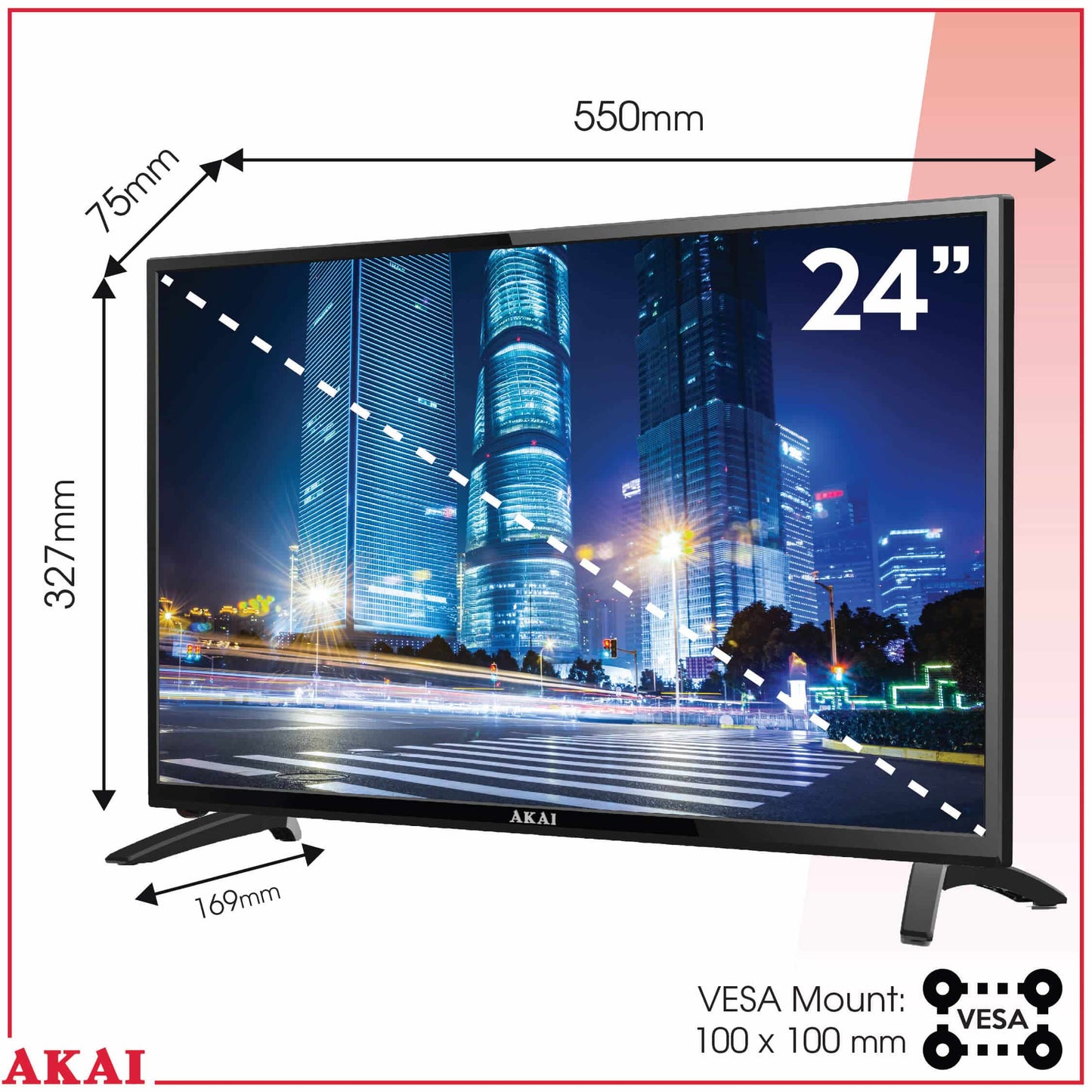 12V Akai 24Inch HD LED Smart TV