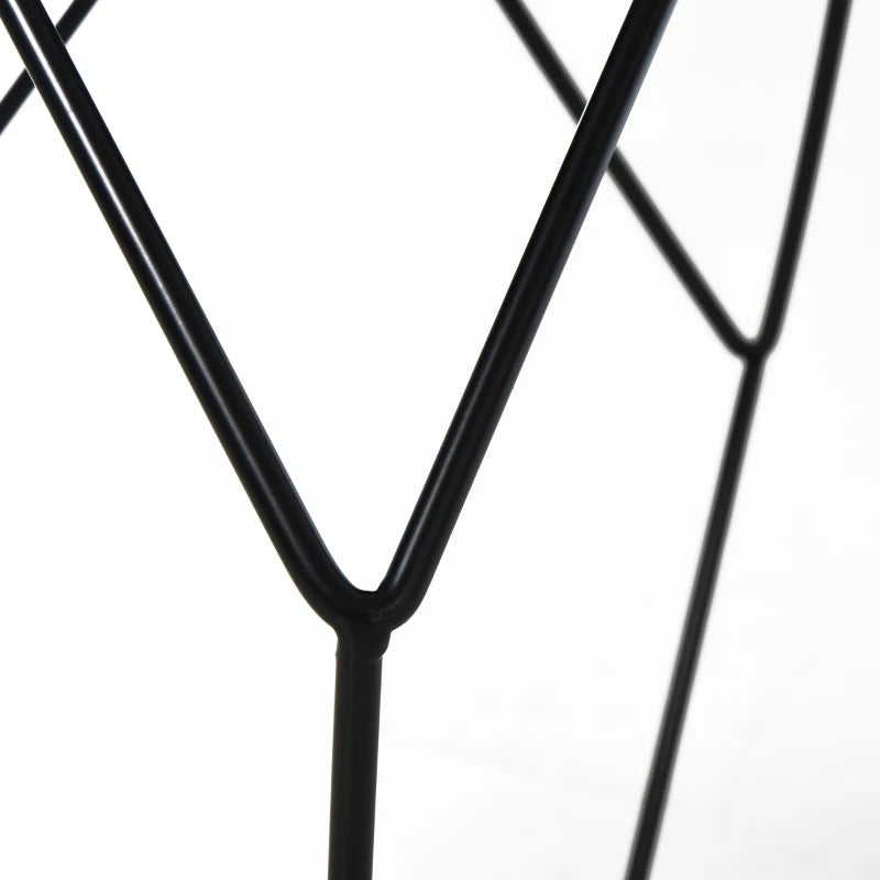HOMCOM Black Round Coffee Table, Steel Minimalist Pentagon Shaped