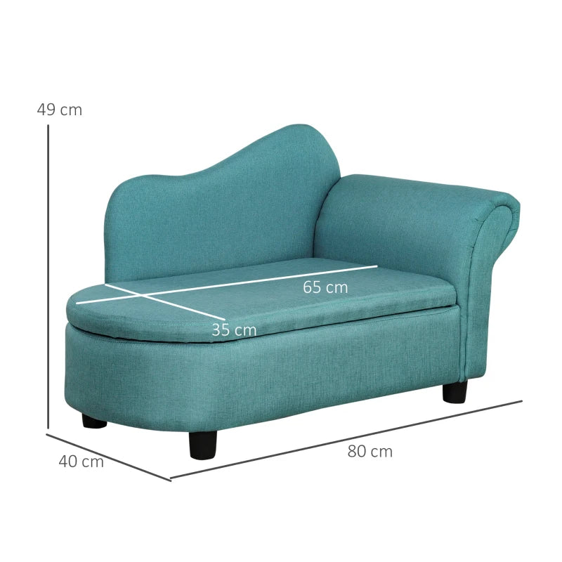 Kids Lounge Seater with Storage Compartment, Light Blue