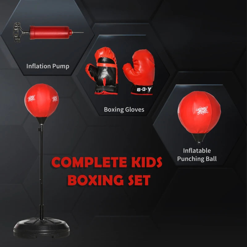 Kids Punching Bag with Stand, Adjustable Height from 122cm to 154cm