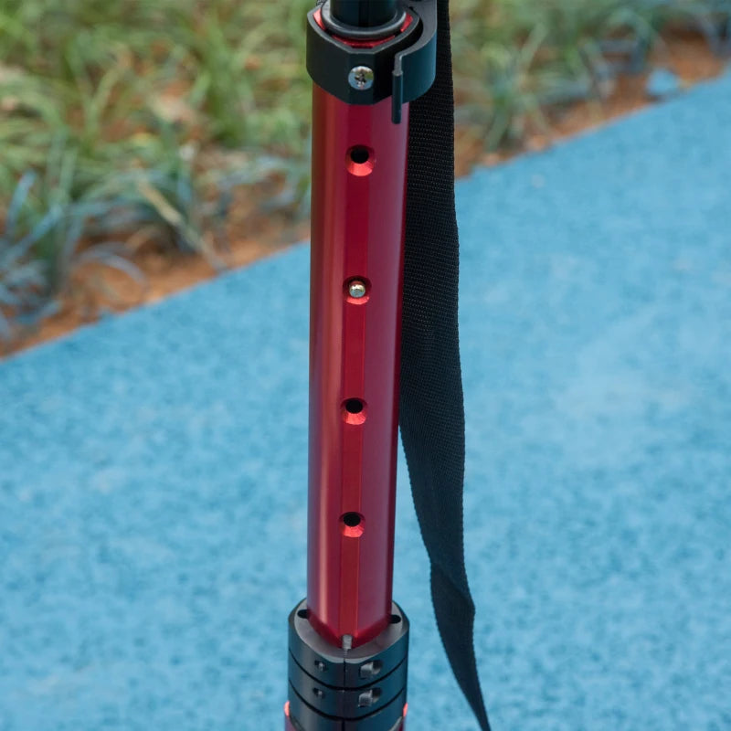 Foldable Adjustable Kick Scooter, with Dual Shock Absorber and ABEC-9 Bearing - Red