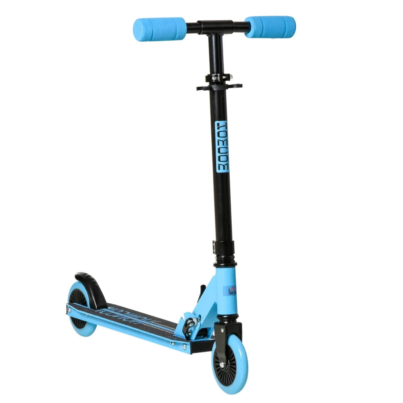 HOMCOM Kids Scooter Foldable Kick Scooter with Adjustable Height Brake for Boys and Girls