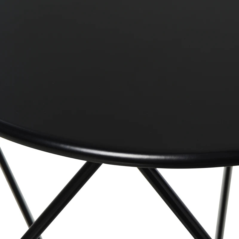 HOMCOM Black Round Coffee Table, Steel Minimalist Pentagon Shaped