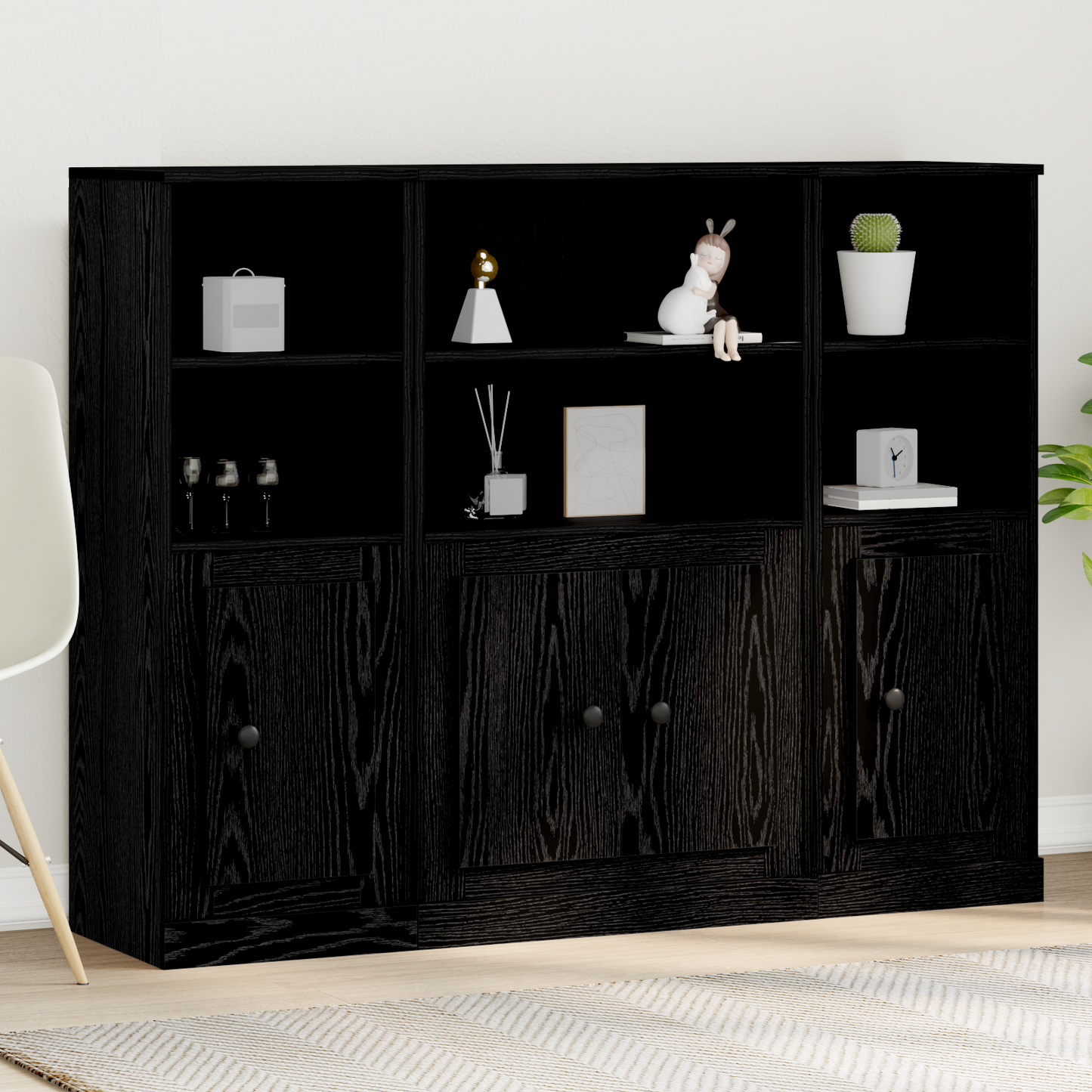 Highboards 3 Pcs Engineered Wood