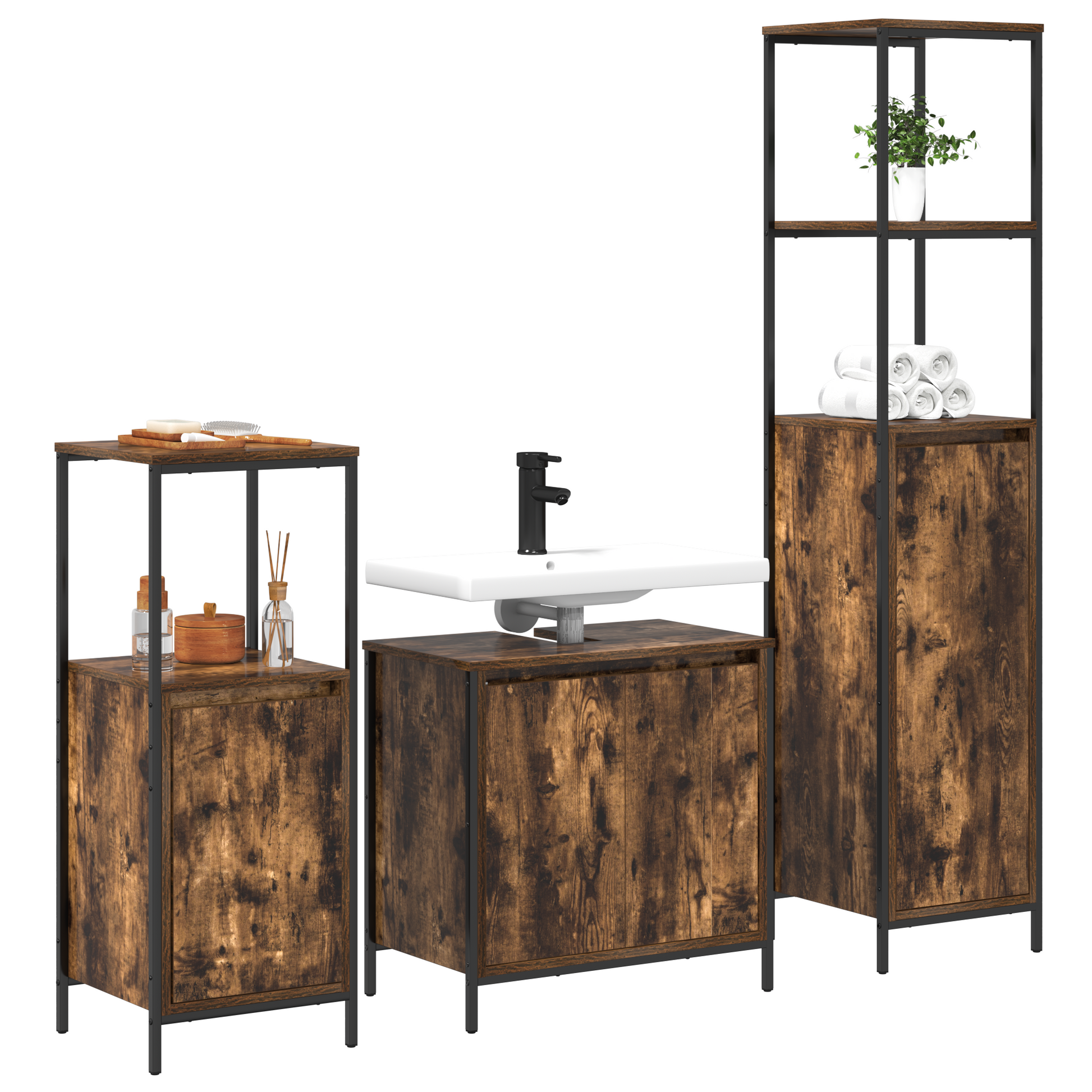 3-Piece Bathroom Furniture Set In - Engineered Wood
