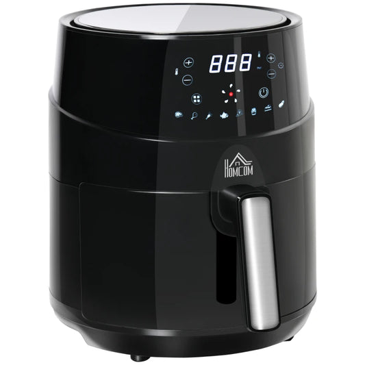 HOMCOM 1500W 4.5L Air Fryers, Air Fryers Oven with Digital Display, Rapid Air Circulation, Adjustable Temperature, Timer and Nonstick Basket, Black