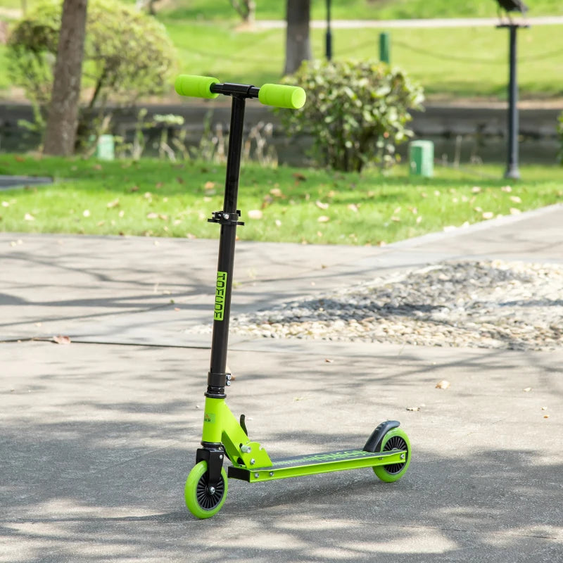 HOMCOM Kids Scooter Foldable Kick Scooter with Adjustable Height Brake for Boys and Girls