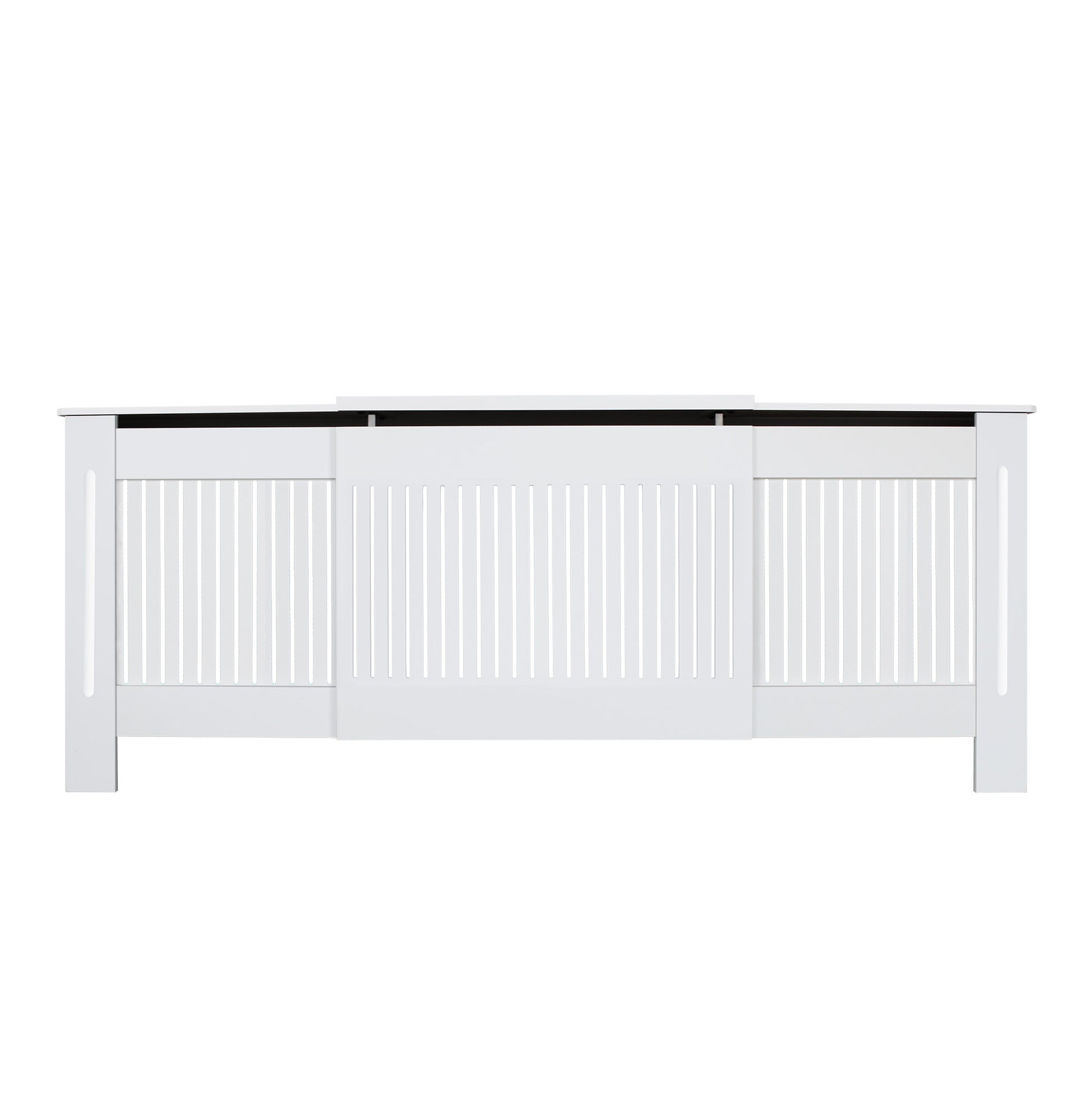 RCXXLVW - Muckross Radiator Cover. Vertical Pattern. Expandable Extra Large Size. Adjust To Fit Larger Radiator Models. White Colour. 