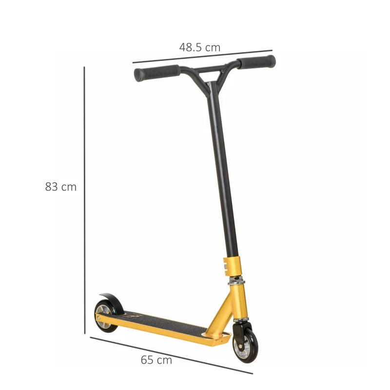 HOMCOM Stunt Scooter, Entry Level Tricks Scooter with Lightweight Aluminium Deck and ABEC 7 Bearing, for 14+ Beginners