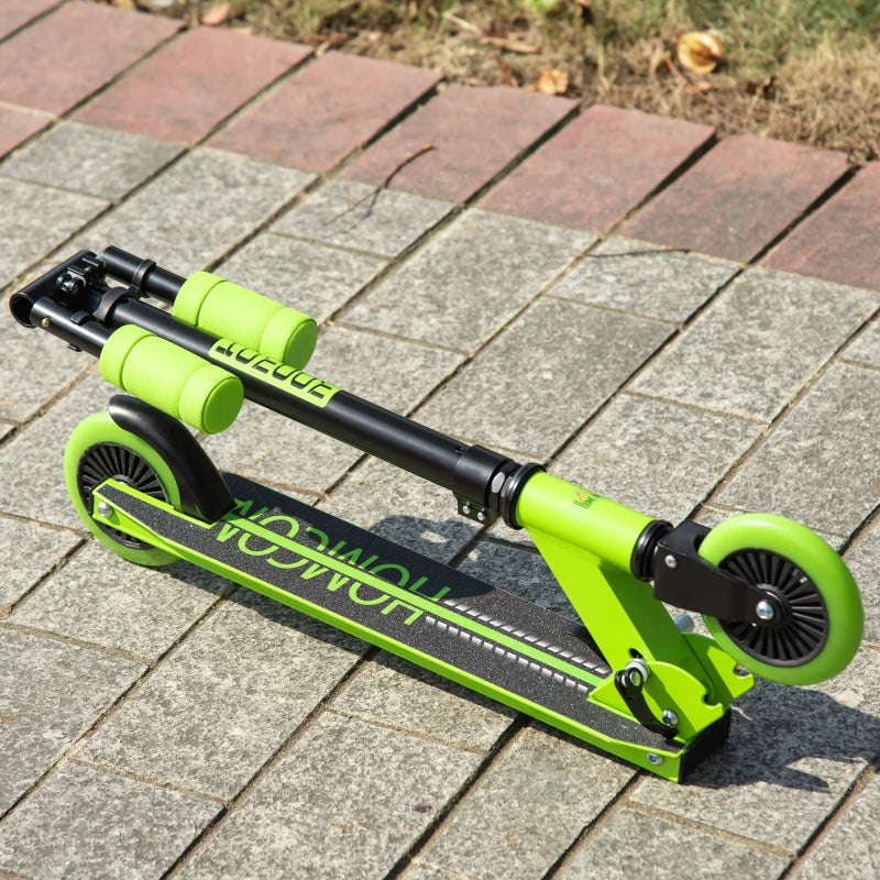 HOMCOM Kids Scooter Foldable Kick Scooter with Adjustable Height Brake for Boys and Girls