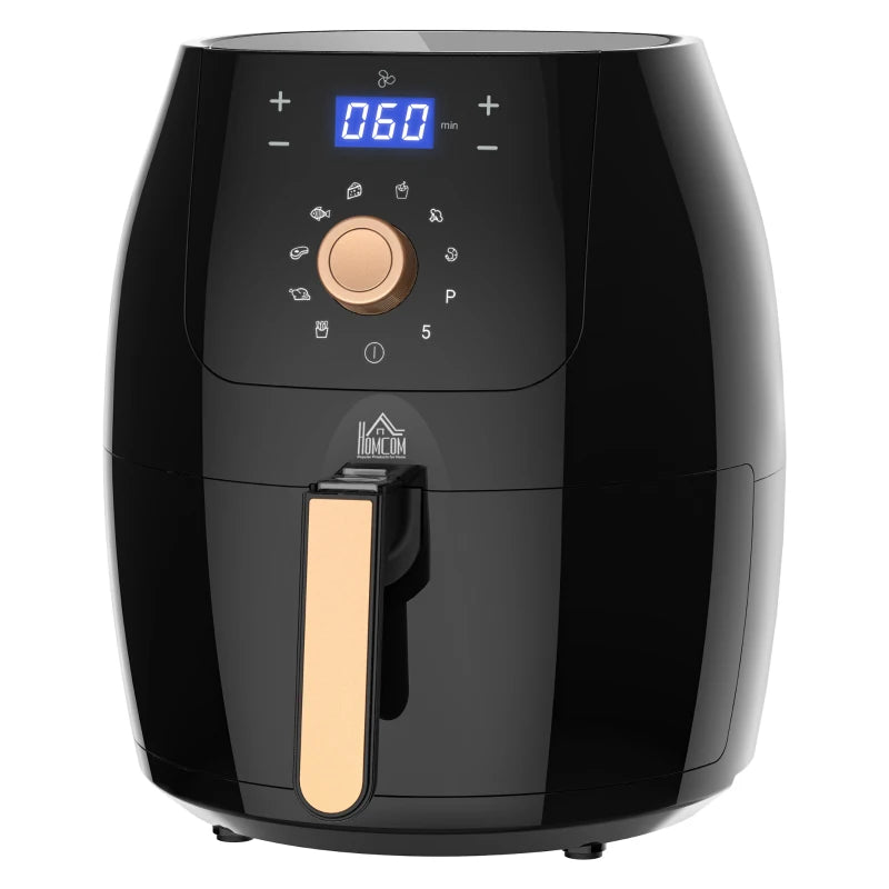 HOMCOM 1700W Air Fryer Over with 5.5L Capacity, Rapid Air Circulation, Digital Display, Adjustable Temperature, Timer for Healthy Oil Free Low Fat Cooking