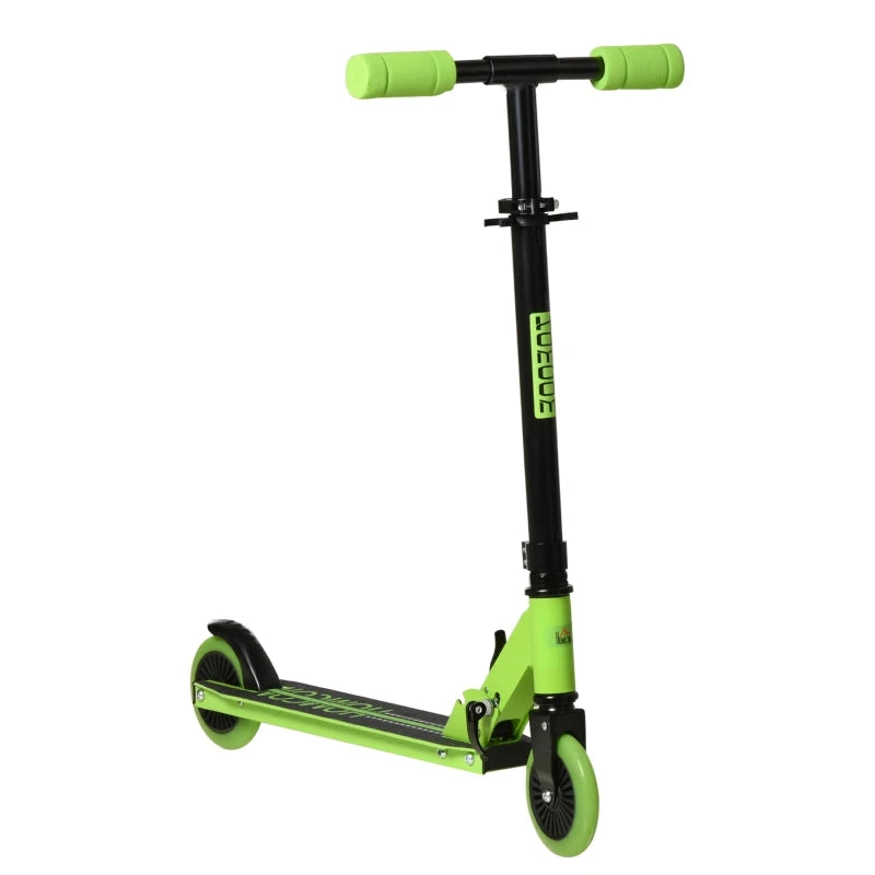 HOMCOM Kids Scooter Foldable Kick Scooter with Adjustable Height Brake for Boys and Girls