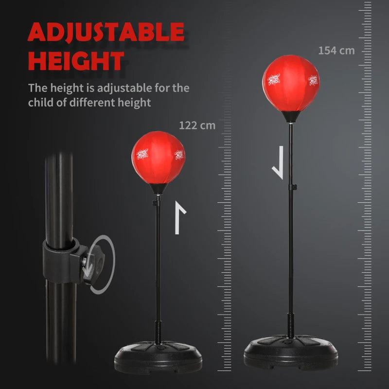 Kids Punching Bag with Stand, Adjustable Height from 122cm to 154cm