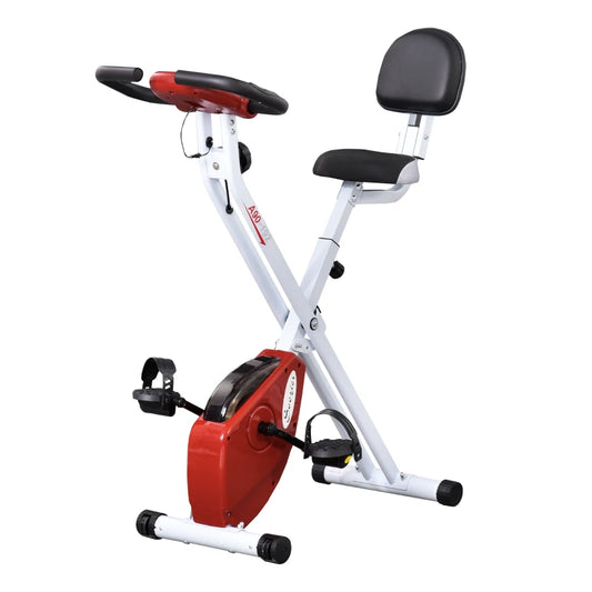 HOMCOM Steel Manual Resistance Exercise Bike w/ LCD Monitor Red