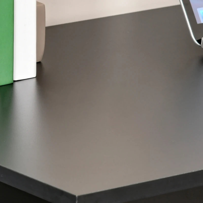 HOMCOM 120cm Modern Computer Desk Bookshelf Writing Table Workstation 6 Shelves - Black