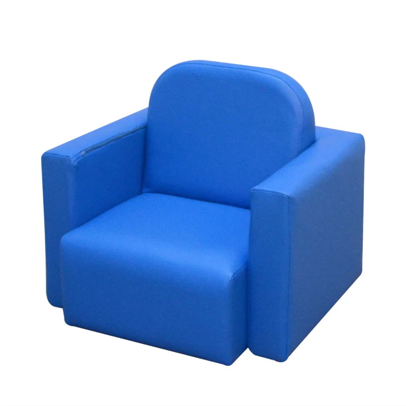 2 in 1 Kids Table Chair Set, Multifunctional Convertible Mini Sofa , Blue