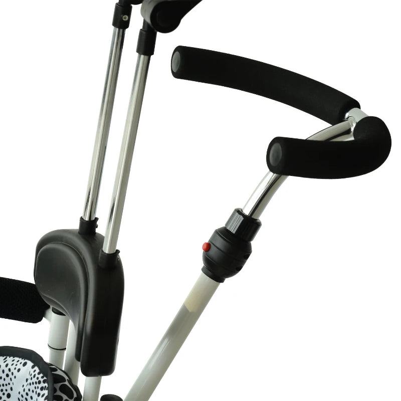 HOMCOM 4 in 1 Tricycle for Kids Toddler Trike with Parent Handle Adjustable Handle Canopy